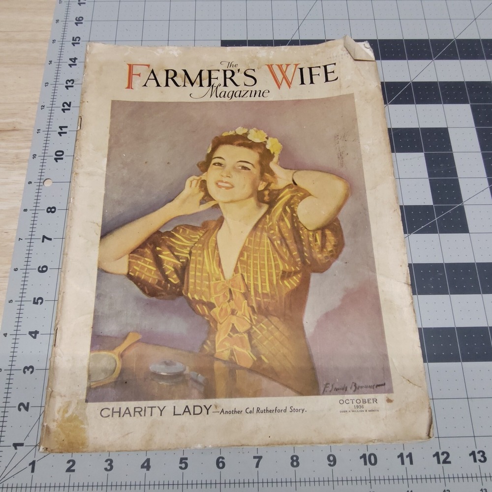 Farmer's Wife Magazine-October 1936, Cover of Pretty Lady-Stories-Vintage Ads